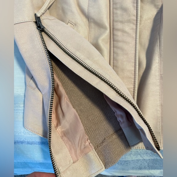 Free People Pink Rose Moto Vegan Leather Faux Suede Jacket - Picture 7 of 15